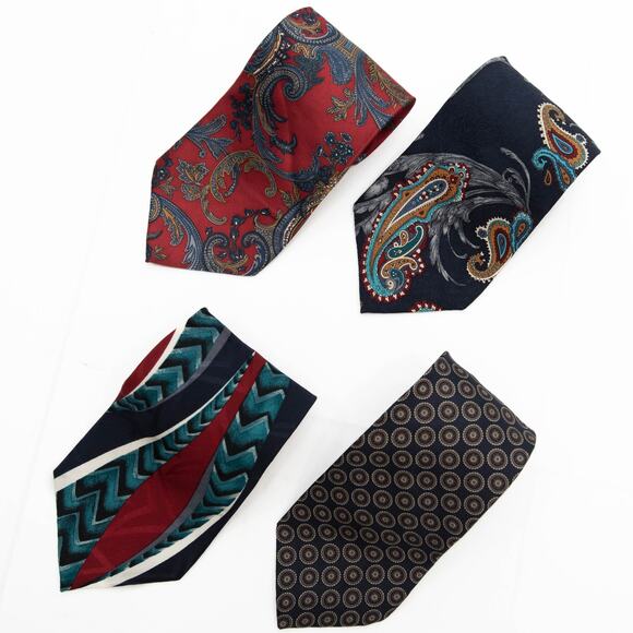 Oscar De La Renta 100% Silk Necktie Ties Lot of 4 - Picture 1 of 6